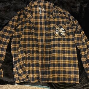 Kill crew, black and yellow flannel.new never worn